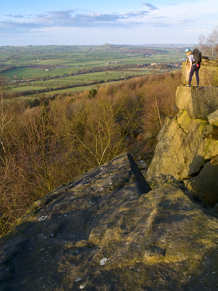 Rock climber on Caley crags