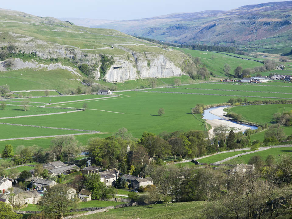 Kilnsey Crag and Conistone village