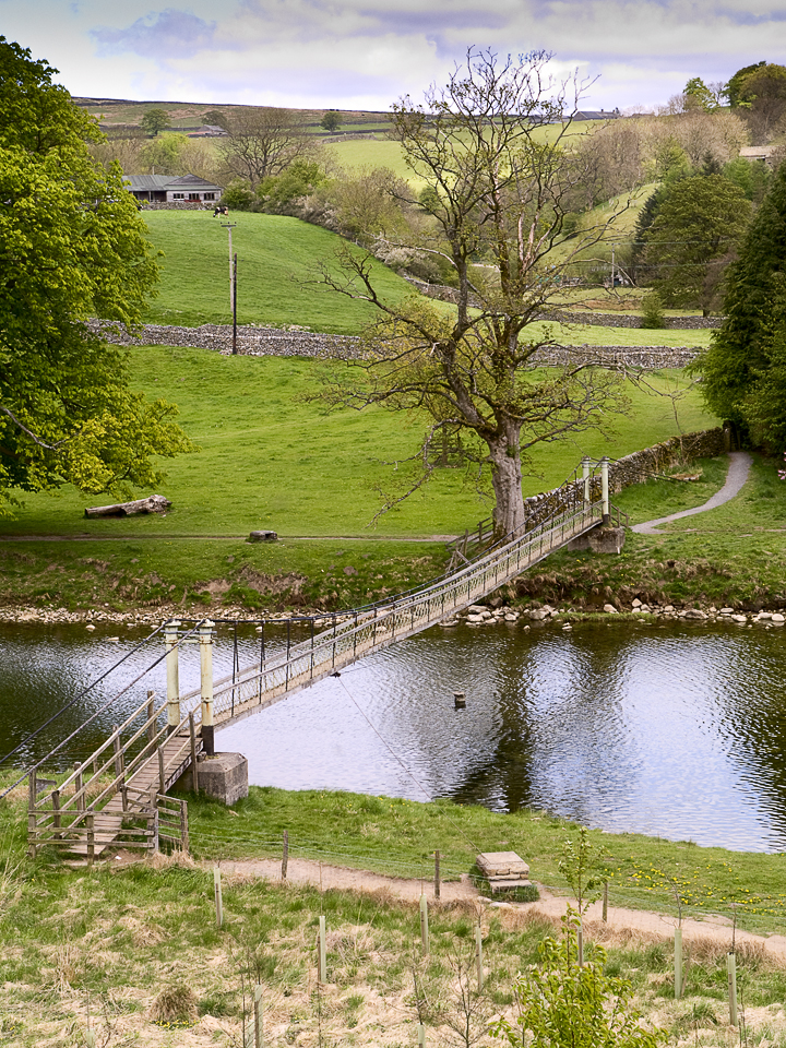 Suspension bridge at Hebden
